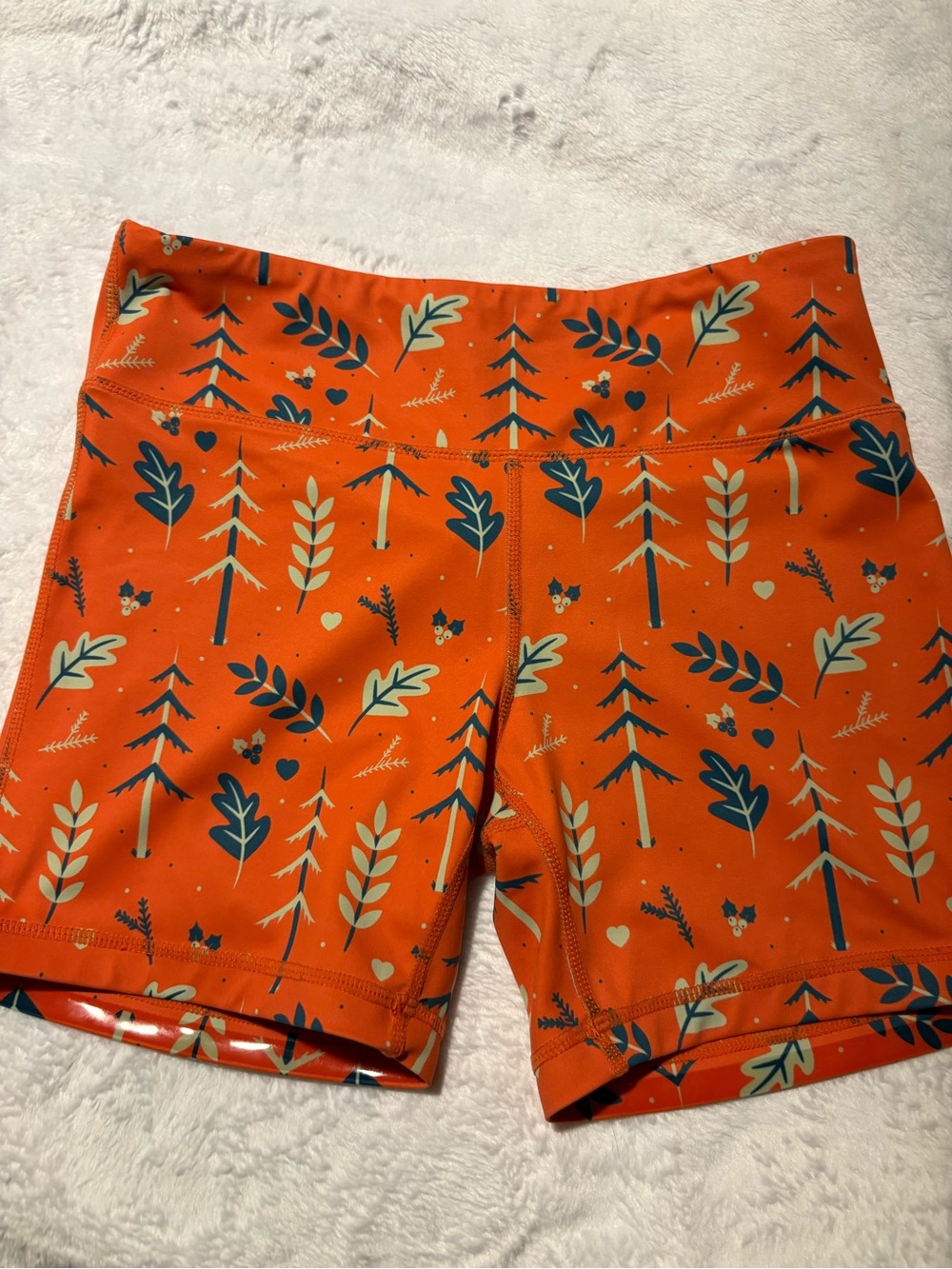 IAB MFG Orange Printed Women's Active Shorts - size 6/Small